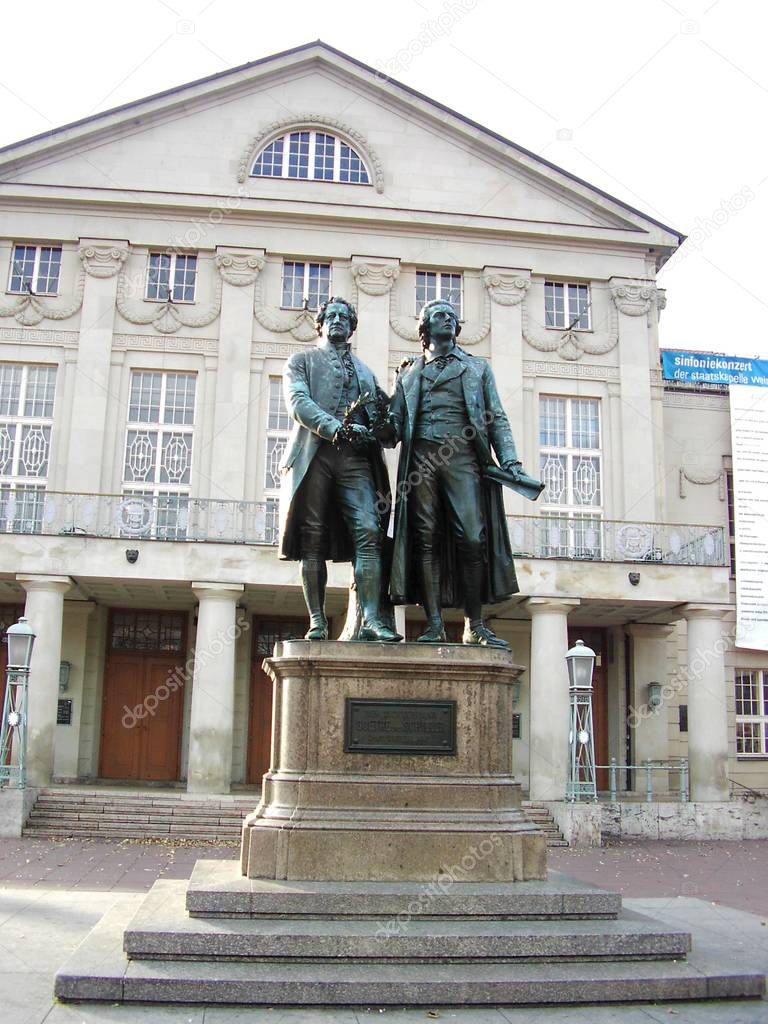 The statue of Goethe and Schiller