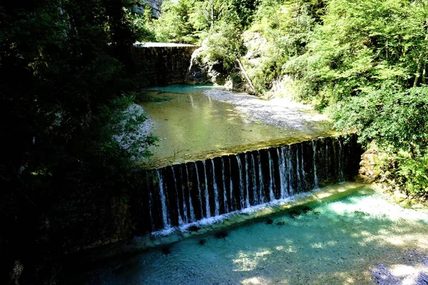 Sava waterfall in Kranjska Gora, Slovenia