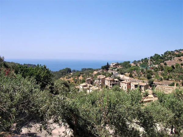 Vista para o Mar Mediterrâneo perto de Valldemossa — Fotografia de Stock