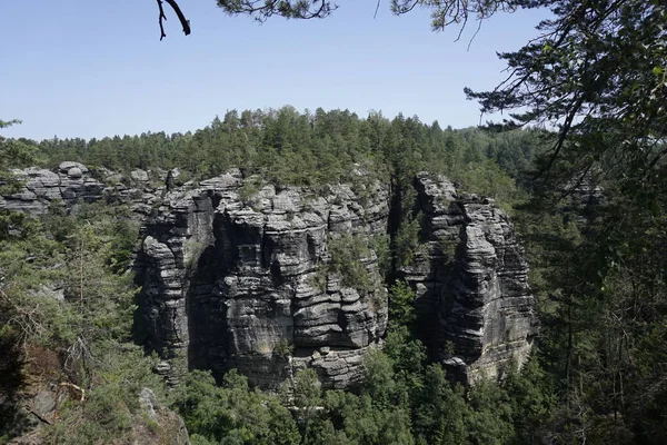 Typical wood and rock landscape in Bohemian Saxony