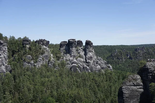 Blick auf den Wehlgrund in der Sächsischen Schweiz — Stockfoto