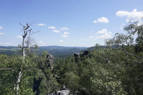 Vista panorámica del hermoso paisaje en la Suiza sajona — Foto de Stock