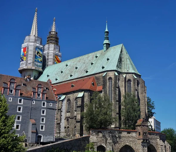 Kirche Peter Und Paul Und Waidhaus Görlitz Deutschland — Stockfoto