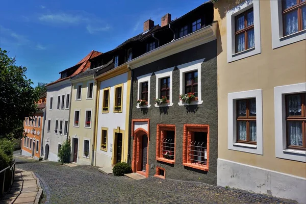 Fila Casas Rua Karpfengrund Goerlitz Alemanha — Fotografia de Stock