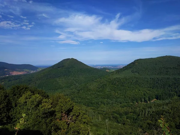 Utsikt Över Bergen Pfalz Skogen Till Rhen Rift Valley — Stockfoto