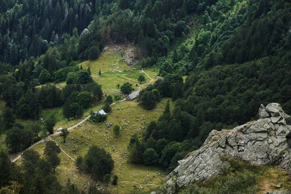 Blick Vom Col Falimont Auf Einen Bauernhof Naturpark Frankenthal Missheimle — Stockfoto