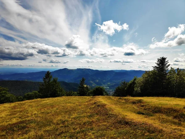 Vooruitzichten Vanuit Uitkijkplaats Trehkopf Heuvels Van Vogezen Frankrijk — Stockfoto