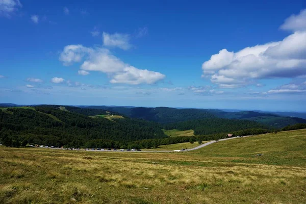 Prachtig Uitzicht Vanaf Berg Hohneck Het Heuvelachtige Landschap Van Vogezen — Stockfoto