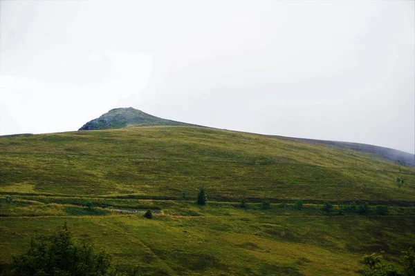 Molnigt Dåligt Väder Utsikt Ett Berg Vosges Regionen Frankrike — Stockfoto