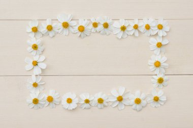 Dikdörtgen beyaz çiçek çerçeve İspanyol iğne 