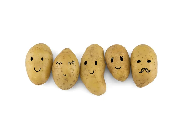 Potatis seriefigurer isolerad på vit — Stockfoto