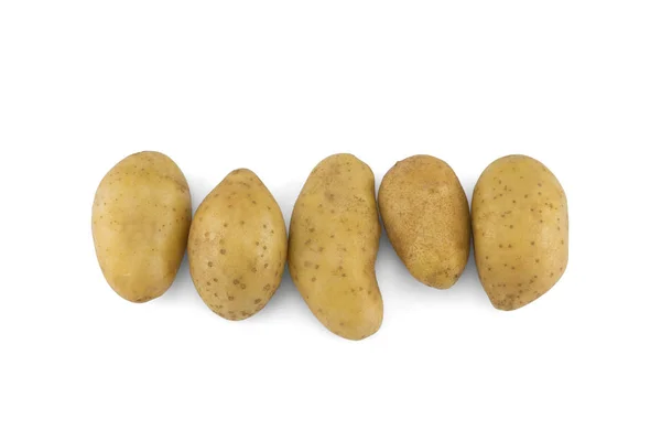 Potatis isolerad på vit bakgrund från ovanifrån — Stockfoto