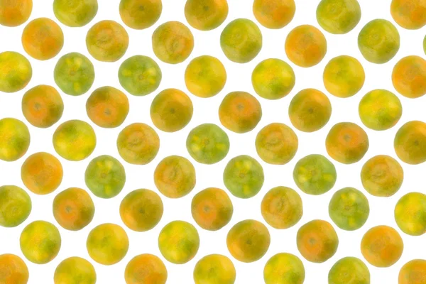 흰색 배경에 고립 된 만다린 오렌지 패턴 — 스톡 사진