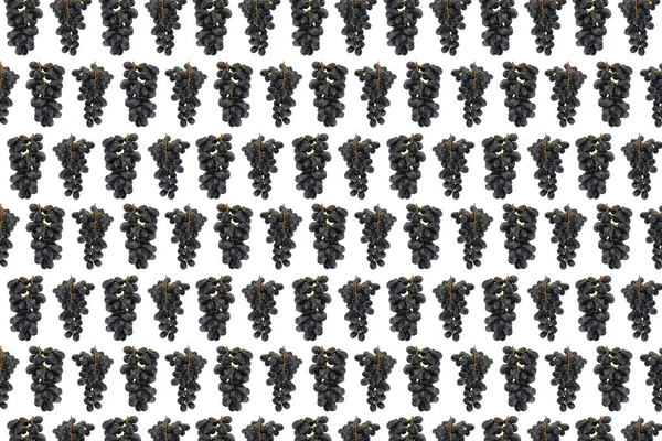 흰색 배경에 고립 된 검은 포도 패턴 — 스톡 사진