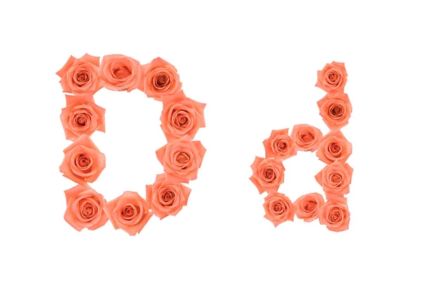 Litera Alfabet Wykonane Róż Pomarańczowy Białym Tle — Zdjęcie stockowe
