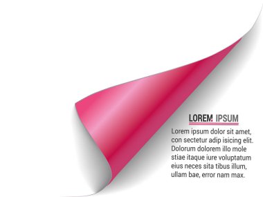 The wrapped sheet of white paper with pink inside. clipart