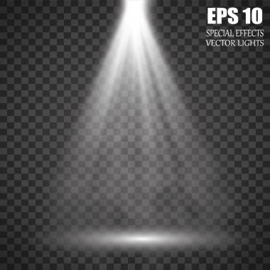 Vektör izole bir projektör. Duman ile ışık efekti