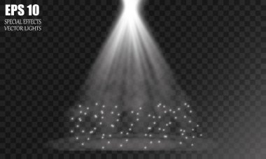 Vektör izole bir projektör. Işık efekti duman