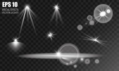 Soyut şeffaf ışıltı parlama ışık efekti. Noel kavramı. Vektör çizim duman.