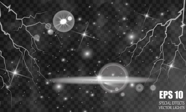 Soyut şeffaf ışıltı parlama ışık efekti. Noel kavramı. Vektör çizim duman.