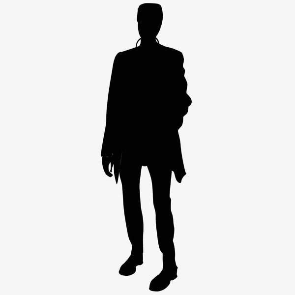 Hombre de negocios en traje, silueta vectorial aislada — Vector de stock