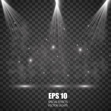 Vektör izole bir projektör. Işık efekti duman