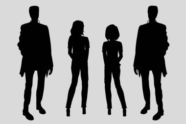 İş adamları, Vector silhouettes of ayarla