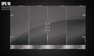 Cam kapı üzerinde şeffaf arka plan izole. Vektör çizim