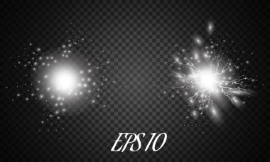 Vektör parlayan ışık efekti kümesi patlamaları sparkles şeffaf arka plan ile yıldız.