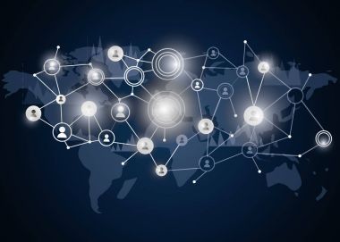 Sosyal ağ kavramı. Karışık teknik