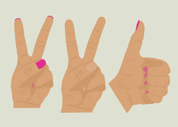 Znamení míru gesto ruky, symbol. Skica vektorové ilustrace — Stockový vektor
