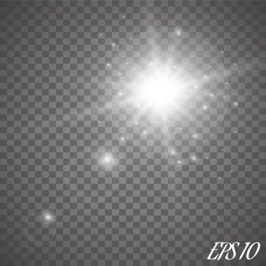  Parlak ışık efekti. Vektör çizimi. Noel flaşı Konsepti.
