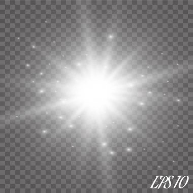 Parlak ışık efekti. Vektör çizimi. Noel flaşı Konsepti.