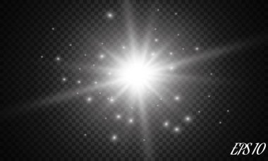 Parlak ışık efekti. Vektör çizimi. Noel flaşı Konsepti.