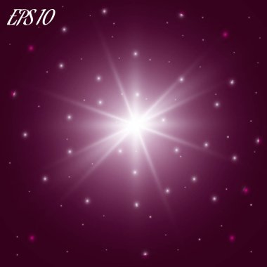 Parlak ışık efekti. Vektör çizimi. Noel flaşı Konsepti.