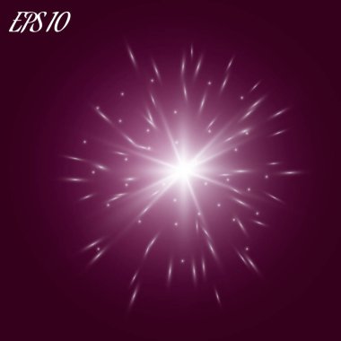 Parlak ışık efekti. Vektör çizimi. Noel flaşı Konsepti.