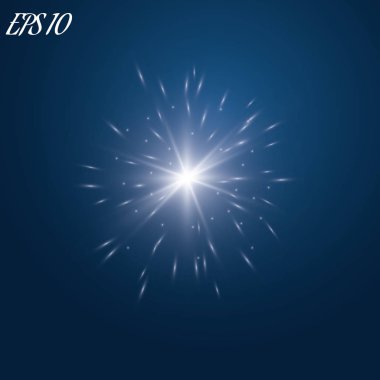 Parlak ışık efekti. Vektör çizimi. Noel flaşı Konsepti.