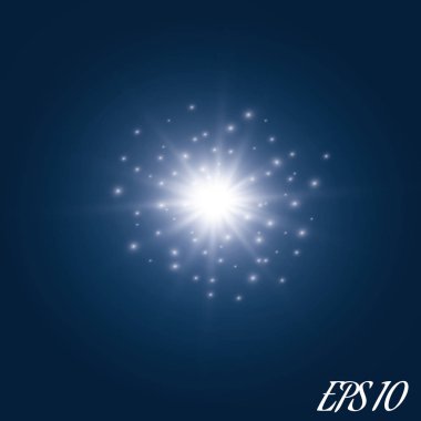 Vektör parlayan ışık efekti kümesi patlamaları sparkles şeffaf arka plan ile yıldız.