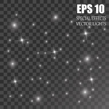 Vektör parlayan ışık efekti kümesi patlamaları sparkles şeffaf arka plan ile yıldız.