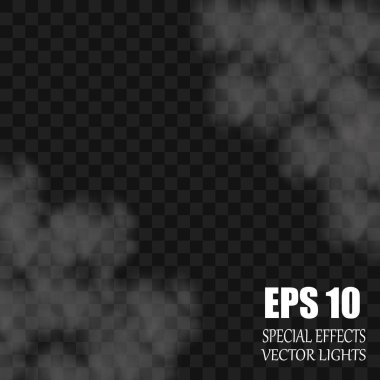 Bulut beyaz veya siyah arka plan üzerine izole duman