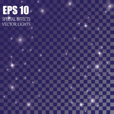 Vektör parlayan ışık efekti kümesi patlamaları sparkles şeffaf arka plan ile yıldız.