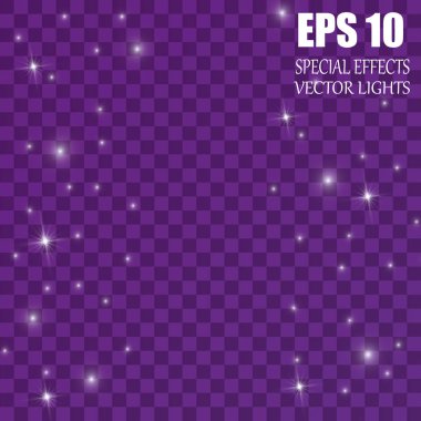 Vektör parlayan ışık efekti kümesi patlamaları sparkles şeffaf arka plan ile yıldız.