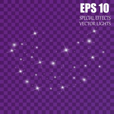 Vektör parlayan ışık efekti kümesi patlamaları sparkles şeffaf arka plan ile yıldız.