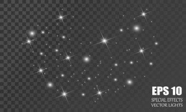 Vektör parlayan ışık efekti kümesi patlamaları sparkles şeffaf arka plan ile yıldız.