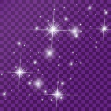 Vektör parlayan ışık efekti kümesi patlamaları sparkles şeffaf arka plan ile yıldız.