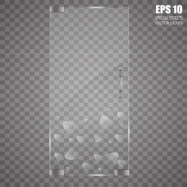 Cam kapı üzerinde şeffaf arka plan izole. Vektör çizim