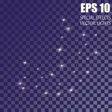 Vektör parlayan ışık efekti kümesi patlamaları sparkles şeffaf arka plan ile yıldız.