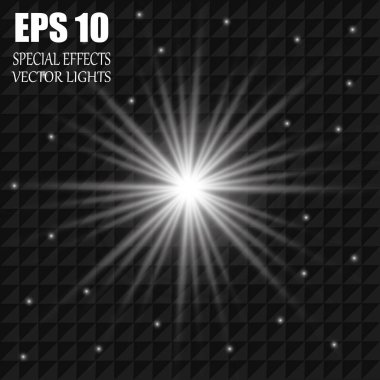 Vektör parlayan ışık efekti kümesi patlamaları sparkles şeffaf arka plan ile yıldız.