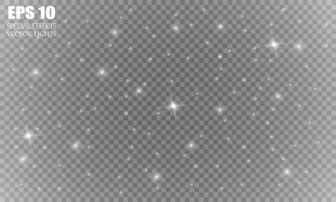 Vektör parlayan ışık efekti kümesi patlamaları sparkles şeffaf arka plan ile yıldız.
