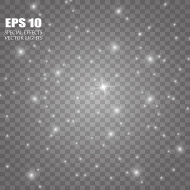 Vektör parlayan ışık efekti kümesi patlamaları sparkles şeffaf arka plan ile yıldız.